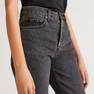 Everlane 90s Cheeky Jean, Washed Black with Raw Hem, Sz 25